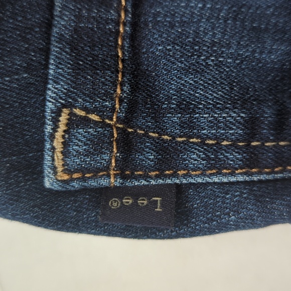 Lee Classic Fit Straight Leg Jeans 12P Blue Distressed Whiskering - Picture 11 of 16